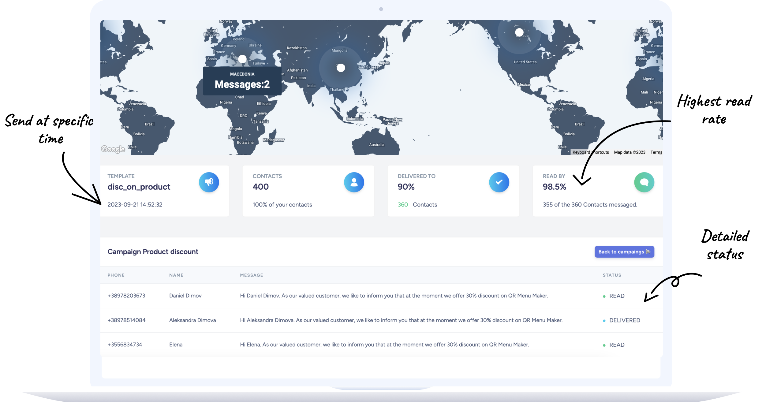 BulkWP dashboard preview — WhatsApp marketing and automation platform